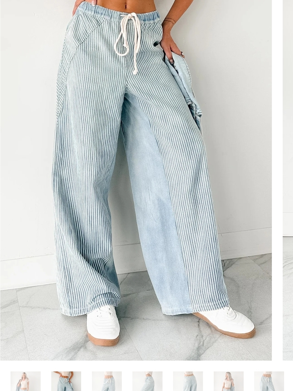 ee:some Light Blue and White Striped Drawstring Pants. NWT